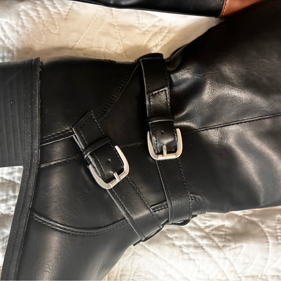 Arizona Jean Company Black and Brown Over the Knee Boots - Picture 6 of 7